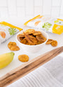 White bowl with Artisan Tropic's 2 oz Naturally Sweet Plantain Strips