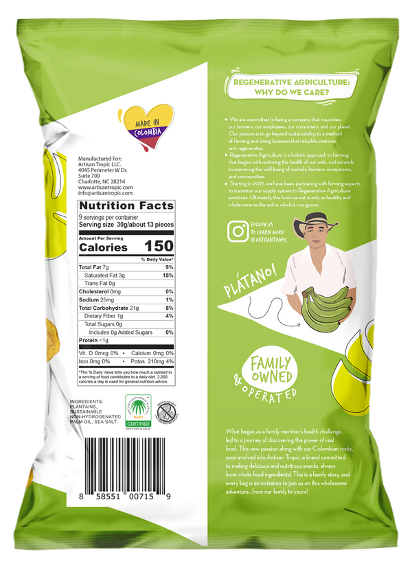 Back of Bag 10 oz Sea Salt Plantain Strips