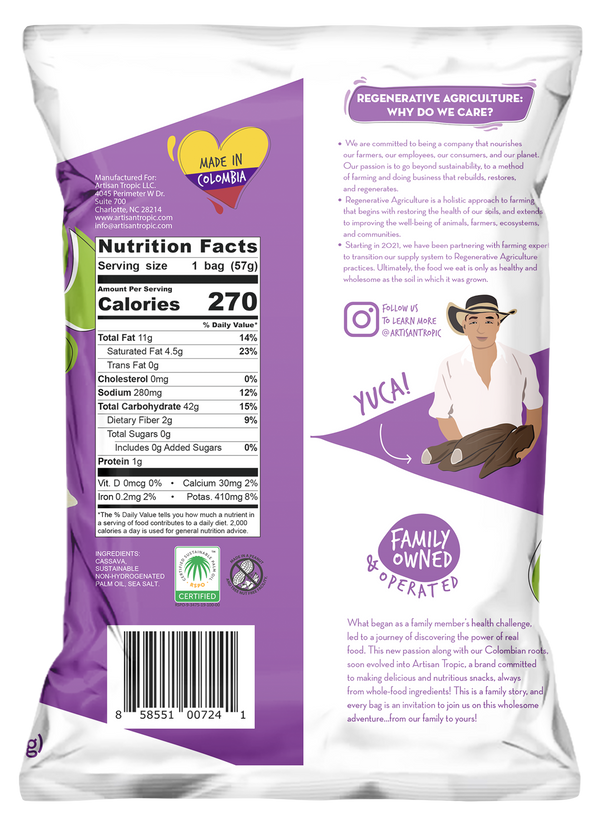 Back of Bag 2 oz Sea Salt Cassava Strips