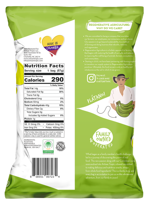 Back of Bag 2 oz Sea Salt Plantain Strips