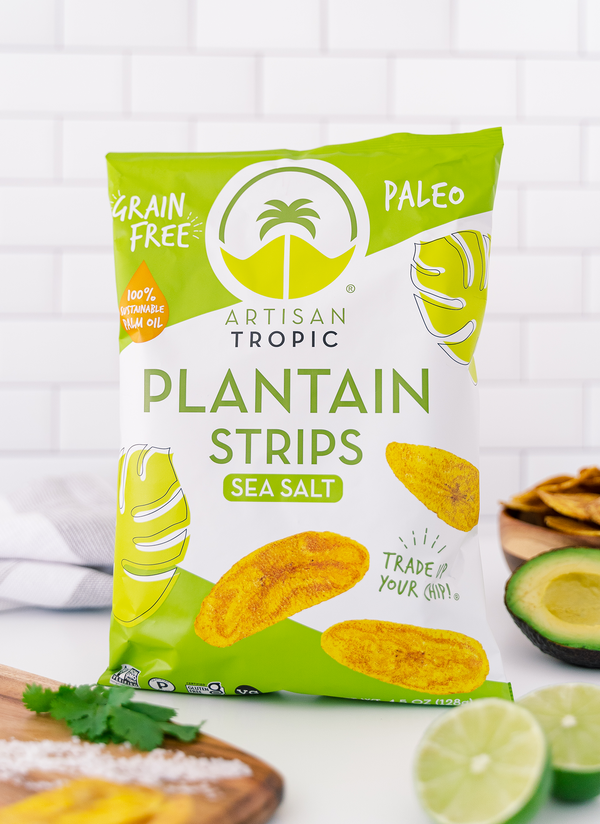 Picture of Artisan Tropic's 4.5 oz Sea Salt Plantain Strips With Limes and Avocados