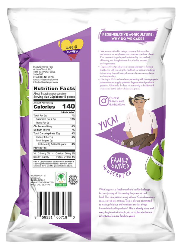 Back of Bag 9 oz Cassava Sea Salt Front