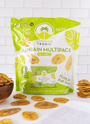 Photo of Artisan Tropic's Sea Salt Plantain Multi-Packs with plantain strips outside the bag